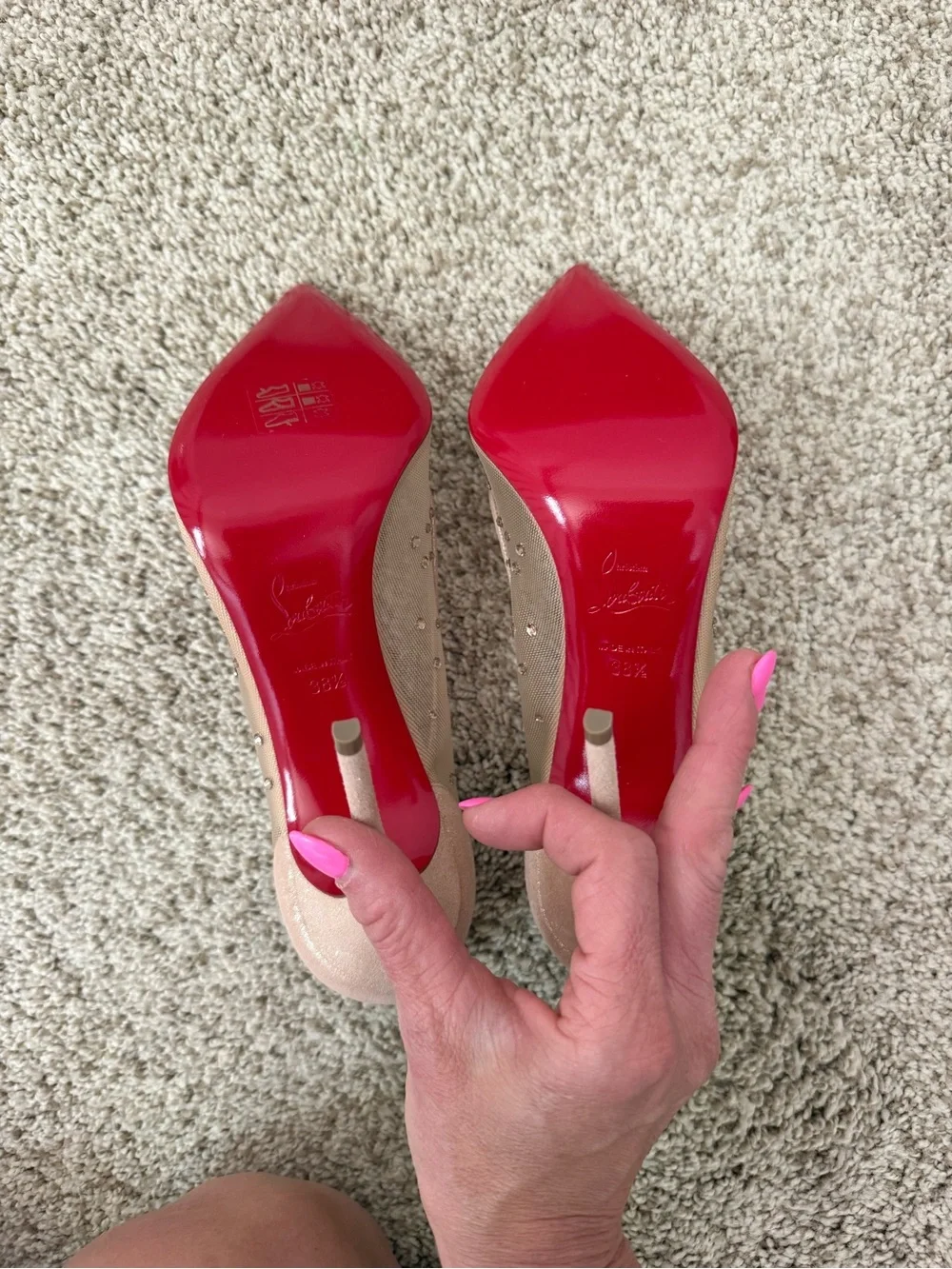 NIB Christian Louboutin Follies Strass 100 mm Crystal Pumps Size 38.5
